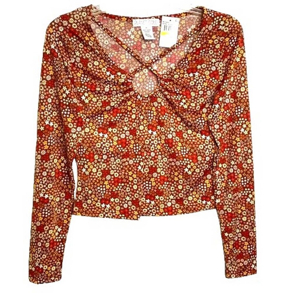 Planet Gold Long Sleeve Boho Top MEDIUM (2323) - Picture 2 of 4